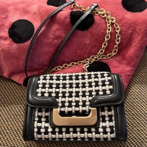 Diane Von Furstenberg (DVF) Tweed & Leather Crossbody